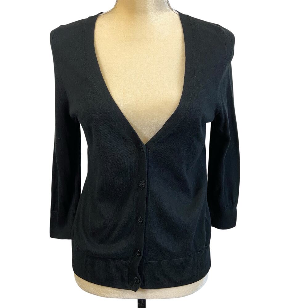 Juicy Couture Black Cardigan Back Ruffle In  Black Size Small - Picture 2 of 7